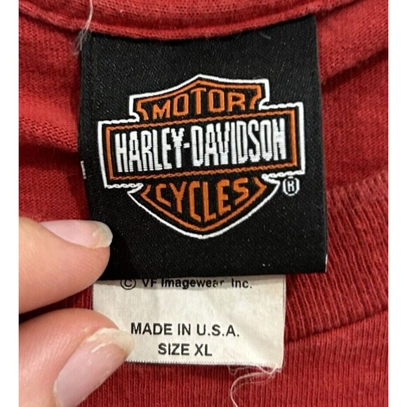 Vintage Made in USA Harley-Davidson Mens XL ATS Paris-Bastille France red Tee - Picture 2 of 6